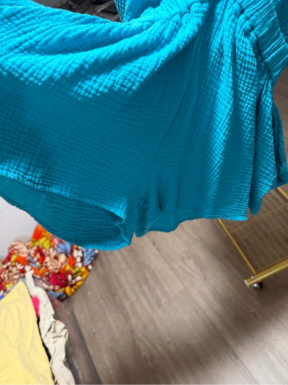 BUCKETLIST Turquoise Ruffle V-Neck Romper - Picture 5 of 10